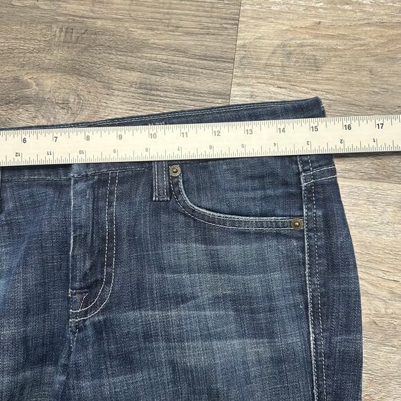 Vintage Y2K 7 For All Mankind Blue Women 27 Rhinestone A Pocket Flared Jeans - Picture 7 of 14